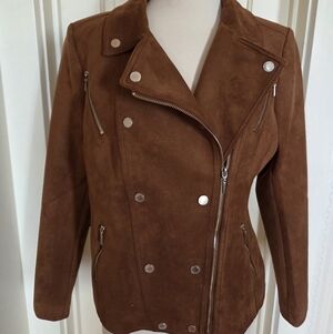 WHBM Ultra Suede Moto Women's Jacket Size 12 NWT